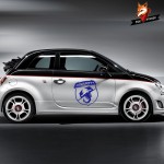 2 Sides Decals Wraps Body Stickers Graphics Vinyl Car Door Auto Styling Abarth Side Stripes Skirt Sticker For FIAT 500